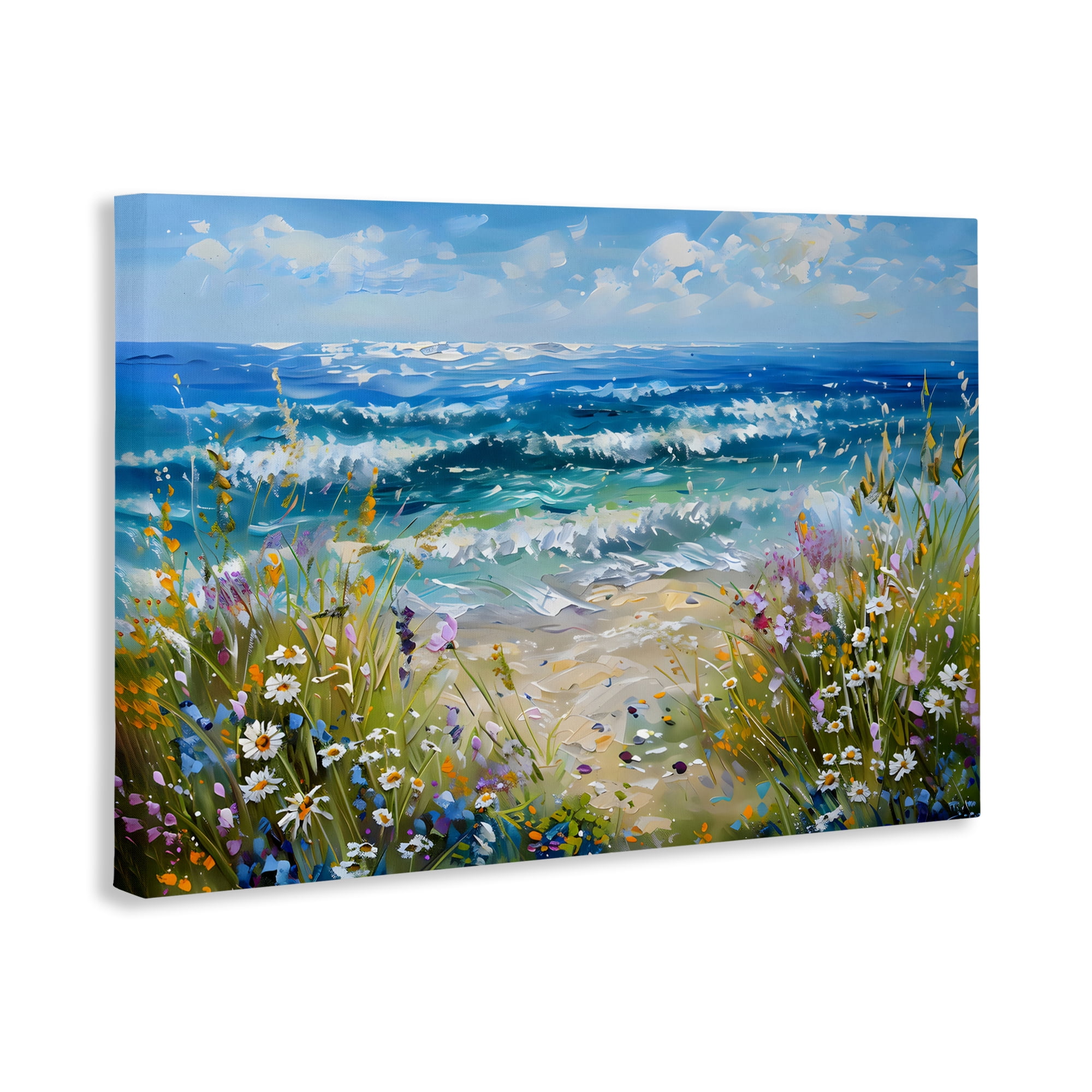 Stupell Industries Floral Beach Meadow by Ocean Canvas Wall Art, design by Creative Studio