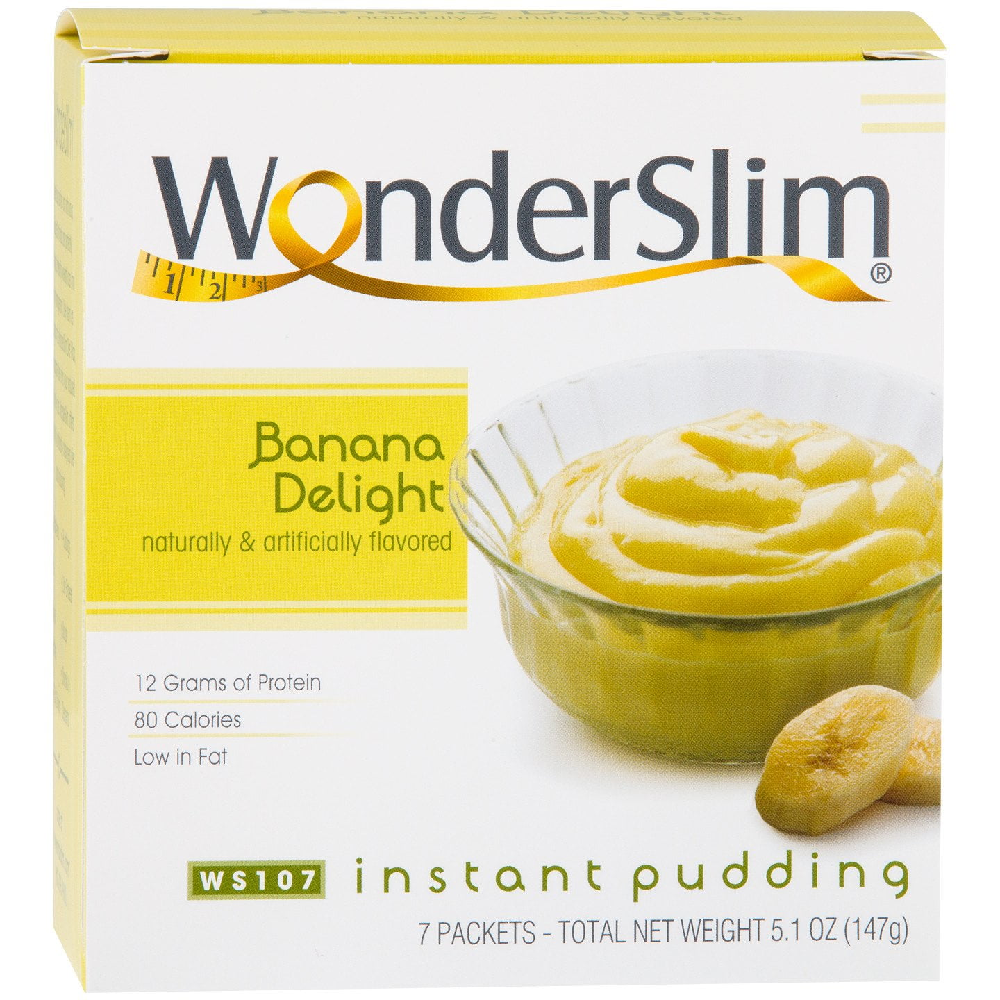WonderSlim LowCarb High Protein Instant Diet Pudding Mix Banana