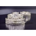 thumbnail image 5 of Hitanshu Jewels Engagement Wedding Ring Set For Men & Women Round Cut CZ 14K White Gold Finish, 5 of 6