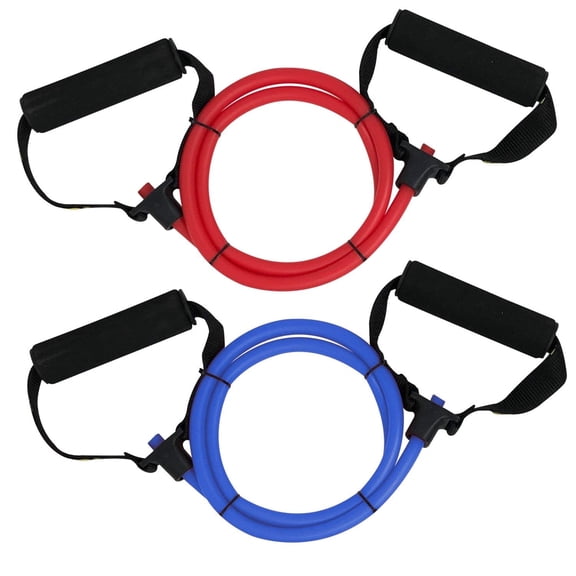 Ezzo Anti-Slip Foam Handle Muscle Training, Full-Body Workouts Resistance Bands with Handle, 2-Piece