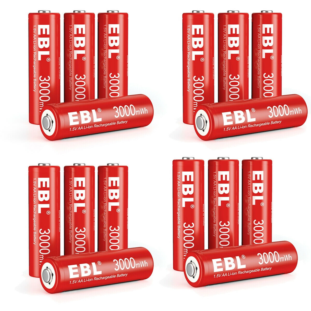 EBL AA Lithium Batteries, 1.5V 3000mWh Rechargeable AA Batteries Long