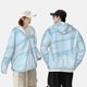 thumbnail image 4 of Fotbe Light Blue Marble Chaqueta con Protección Solar UPF 50+ para Hombre y Mujer, Camisa con Capucha y Bolsillos-Small, 4 of 7