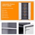 thumbnail image 7 of MIIIKO Metal Storage Cabinet with Locking Doors, White Grey Garage Lockable Steel Cabinets with 4 Doors and 5 Shelves for Home, Garage, Pantry Workshop Warehouse, 7 of 7