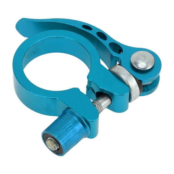 Universal Bike Bicycle Seat Post Clamp Seatpost Collar, 28.6mm, Quick Release,  Aluminum Alloy, Blue