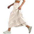 thumbnail image 4 of Gamivast Midi Skirts for Girls Plaid Ruffled High Elastic Waist Layered Skirts Trendy Casual Kids Skirt Birthday Party & Preppy Wear, 4 of 5