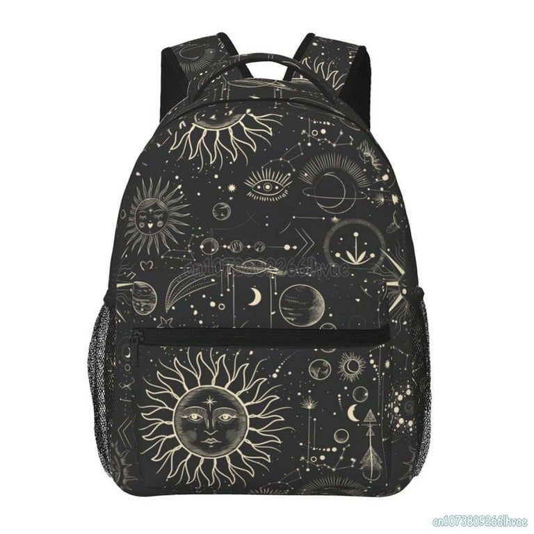 Celestial Pattern Sun and Moon Mystic Goth Witchy Backpacks Schoolbag Rucksack for Students Unisex Softback Travel Bag Walmart