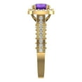 thumbnail image 3 of 2.7ct round cut purple natural amethyst 18k yellow gold halo Bridal Wedding Engagement Promise Anniversary Ring for Women size 5, 3 of 7
