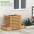 thumbnail image 2 of GDLF Air Conditioner Fence 3 Panels Outdoor Wood Privacy Screen with Planter Box to Hide AC Unit & Trash Enclosure No-Dig Kit 33" W x 38" H, 2 of 8