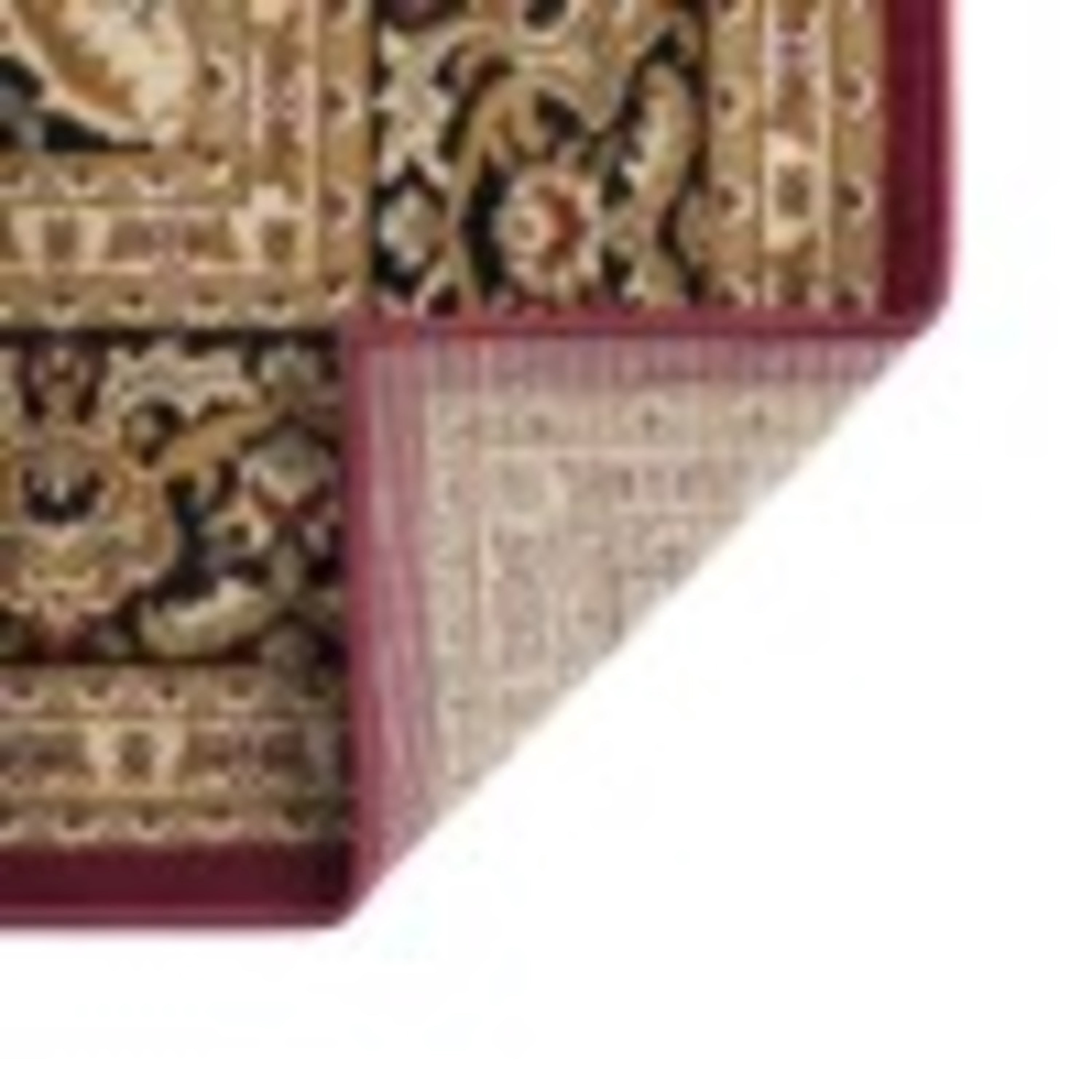 Sensation Transitional 5' Octagon Red and Beige Polypropylene Indoor Area Rug
