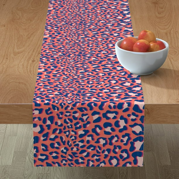 Table Runner Animal Print Safari Cat Wild Jungle Cheetah Leopard Cotton ...