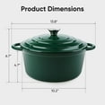 thumbnail image 4 of Daluvenix 6qt Enameled Cast Iron Dutch Oven PoT with lid for Bread,Non-Stick Cookware with Dual Handles for Cooking & Roasting, Green, 4 of 8
