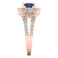 thumbnail image 3 of 2.16 ct Round Cut Simulated Alexandrite 3 Stone 18K Rose Gold Womens Engagement Ring, 3 of 5