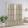 thumbnail image 2 of Thermal Insulated Blackout Window Curtains, 52" W x 96" L x 2 Panels, Boho Window Treatments with 3 Rows of Butterfly Flowers, Rustic Rod Pocket Drapes for Room, Camel (LQ-30), 2 of 11
