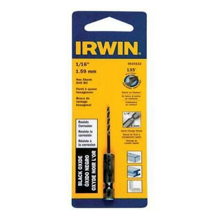 

2Pc Irwin 1/16 in. X 2-5/8 in. L High Speed Steel Drill Bit 1 pc