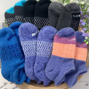 Bombas Cushioned Ankle Socks, Blue/ Violet Color, Size Medium, 5-Pack