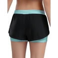 thumbnail image 2 of TTAO Kids Girls Double-Layer Athletic Shorts  Elastic Waist Contrasting Bottoms for Exercise & Running Light Blue 6, 2 of 5