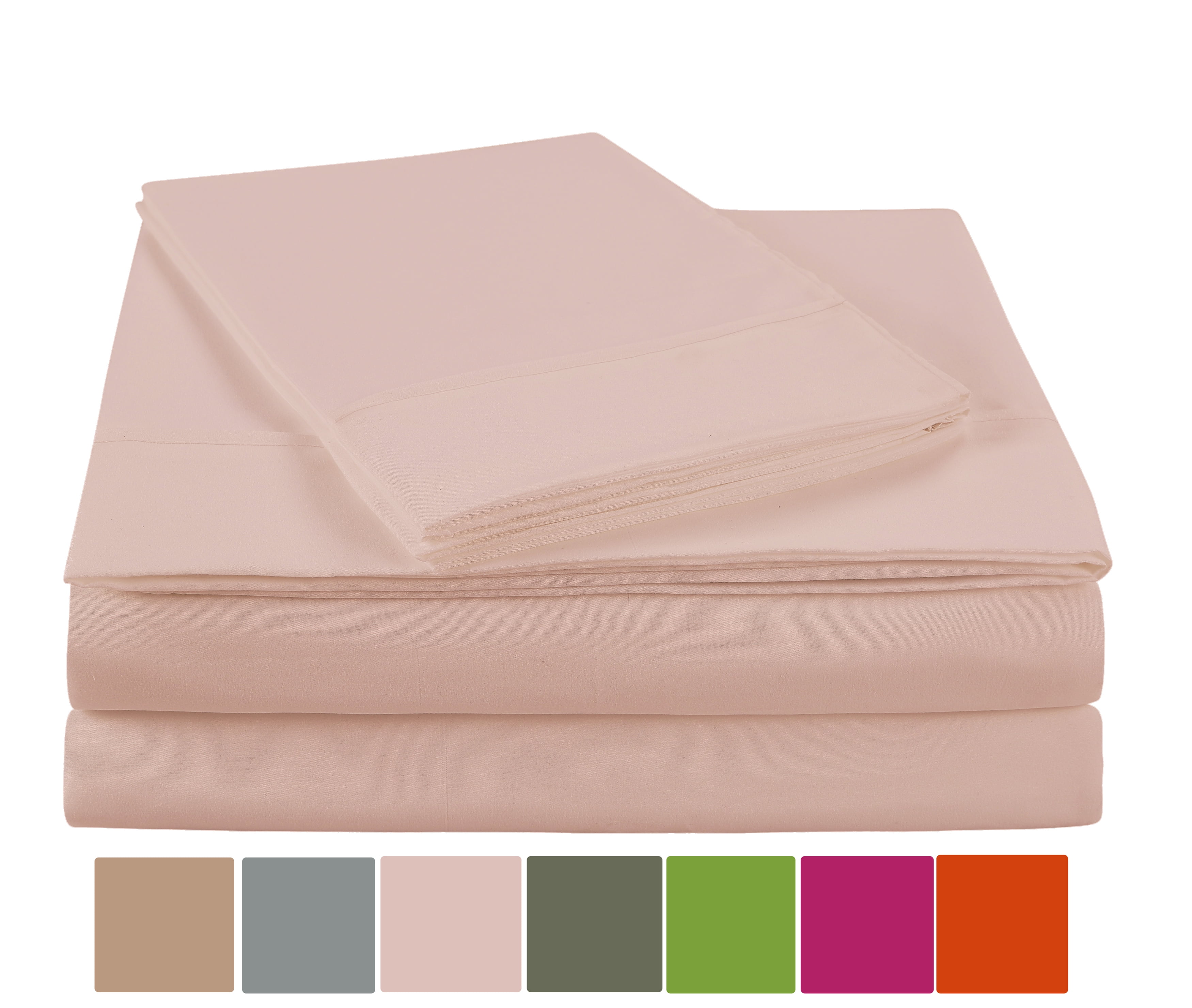 NC Home Fashions EHF ultra soft microfiber solid sheet set, Twin, Peach