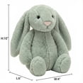 thumbnail image 6 of 9.8" Sage Green Shaggy Slouchy Easter Bunny Plush Toys s - Solid Color Bunny Stuffed Animals - Fuzzy Eucalyptus Plushies for Boho Spring Decor, Modern Neutral Baby Gifts & Soft Texture Sensory Toys s, 6 of 8