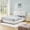 Beige Boucle Fabric Foam, variant on LHSHID Full Size Upholstered Bed with Oversized Rabbit Ear Headboard,LED Light 4 Storage Drawers,Fabric (79.5''X55.75''X41'')