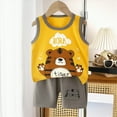 thumbnail image 2 of Xudanell Boy Outfits Toddler Clothes for Boys Vest Suit Summer Print Boy Sleeveless Baby Clothes for Girls Yellow 6-12 Months, 2 of 4