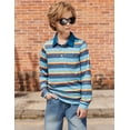 thumbnail image 3 of Arshiner Boys Fall Polo Shirts Long Sleeves Color Block Half Button Polo Shirts with Pocket, 3 of 6