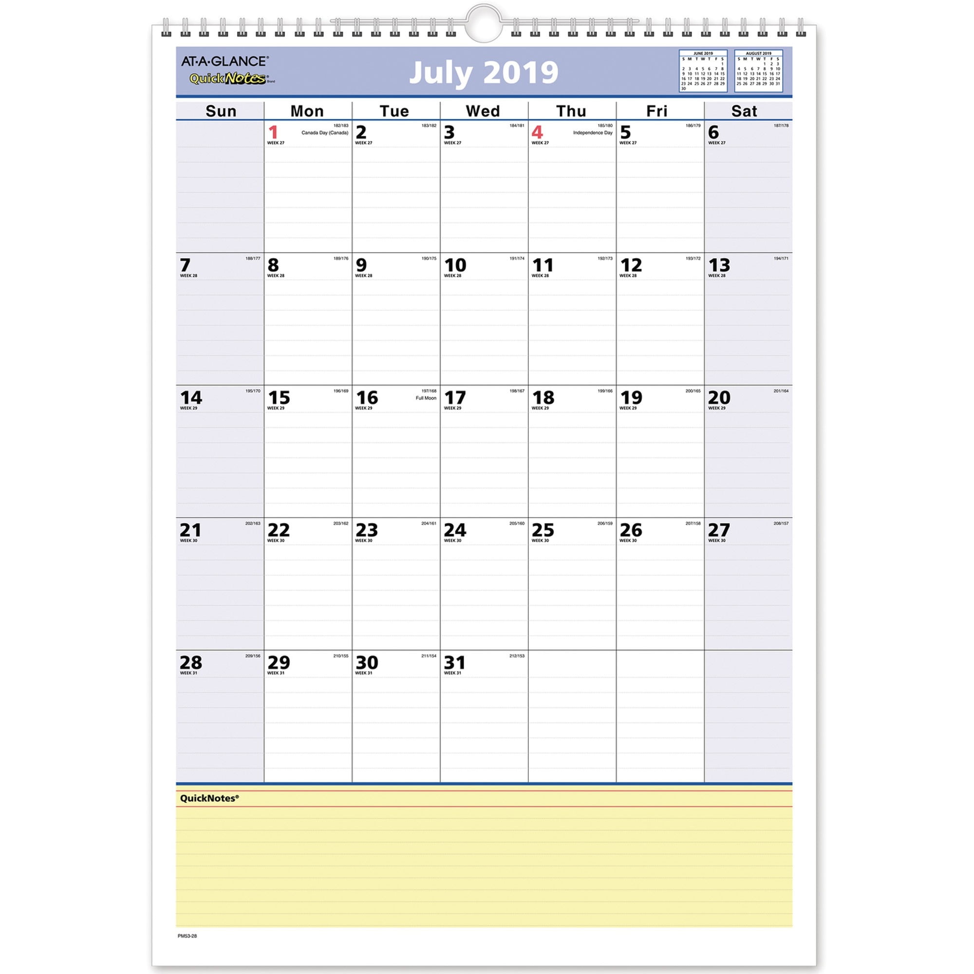 AtAGlance QuickNotes Academic Monthly Wall Calendar