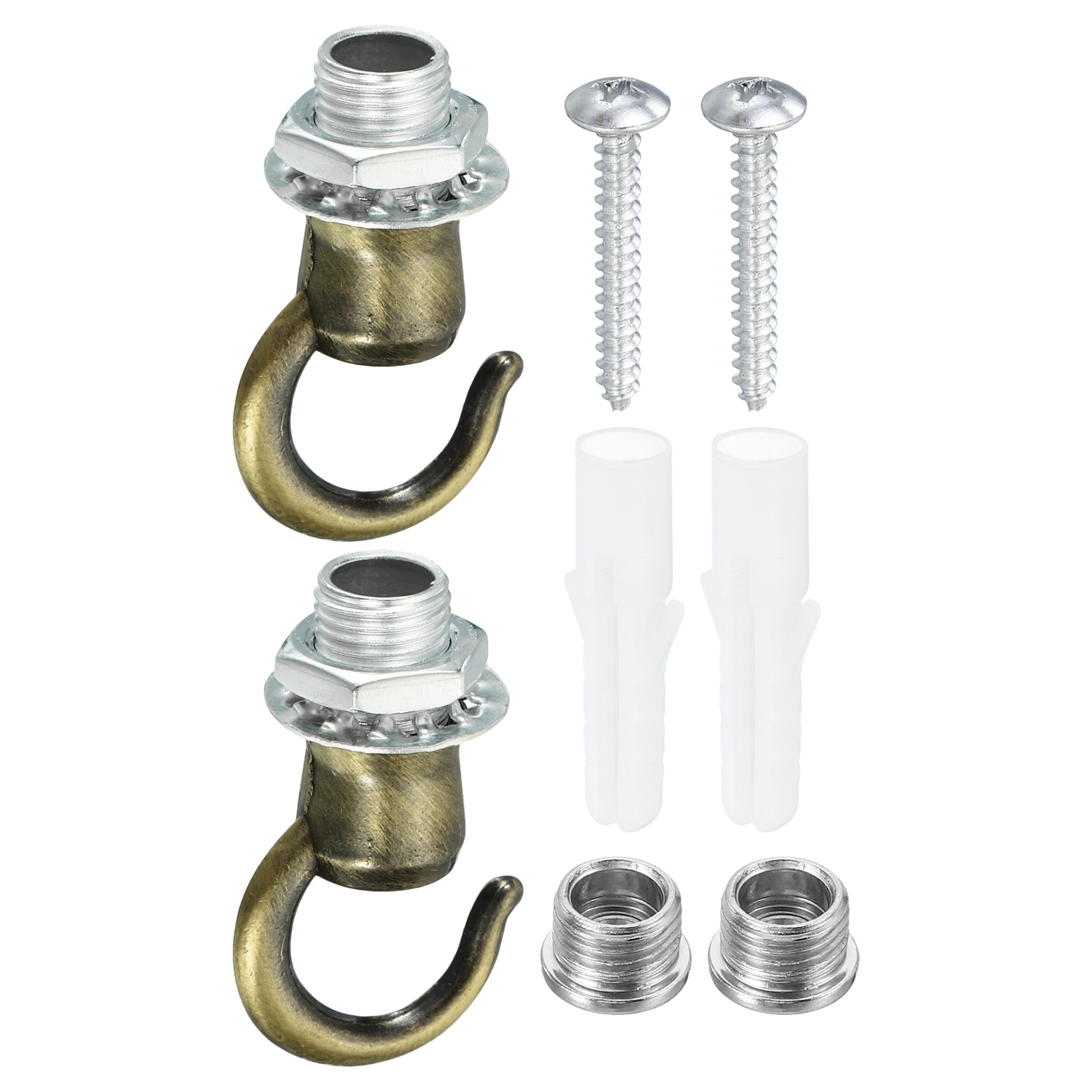 Uxcell 39mmx23mm Ceiling Hook, 2 Pack Screw Hooks Light Fixtures