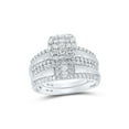 thumbnail image 2 of 10kt White Gold His Hers Round Diamond Square Matching Wedding Set 1 Cttw, 2 of 3