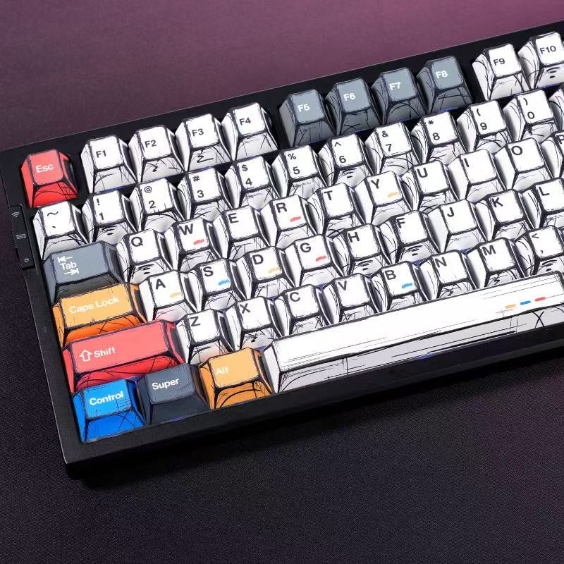 DimGlow Mechanical Keyboard Keycaps Replacement Decor Solutions – Vintage Comics Edition
