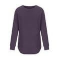 thumbnail image 5 of Naughtyhood Women's Fashion Winter Loose Solid Round-Neck Pullover Long Sleeve Tops Blouse, 5 of 6