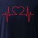 thumbnail image 4 of Camiseta con estampado de cardiograma de amor de color sólido de manga corta informal para el día de San Valentín Pompotops oipoqjl3876, 4 of 5