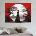 thumbnail image 4 of ONETECH  Japanese Samurai Tapestry Cherry Blossom Tree Wall Tapestries Mount Fuji Japan Ink Painting Tapestry Wall Hanging for Bedroom Dorm Home Decor, 4 of 7