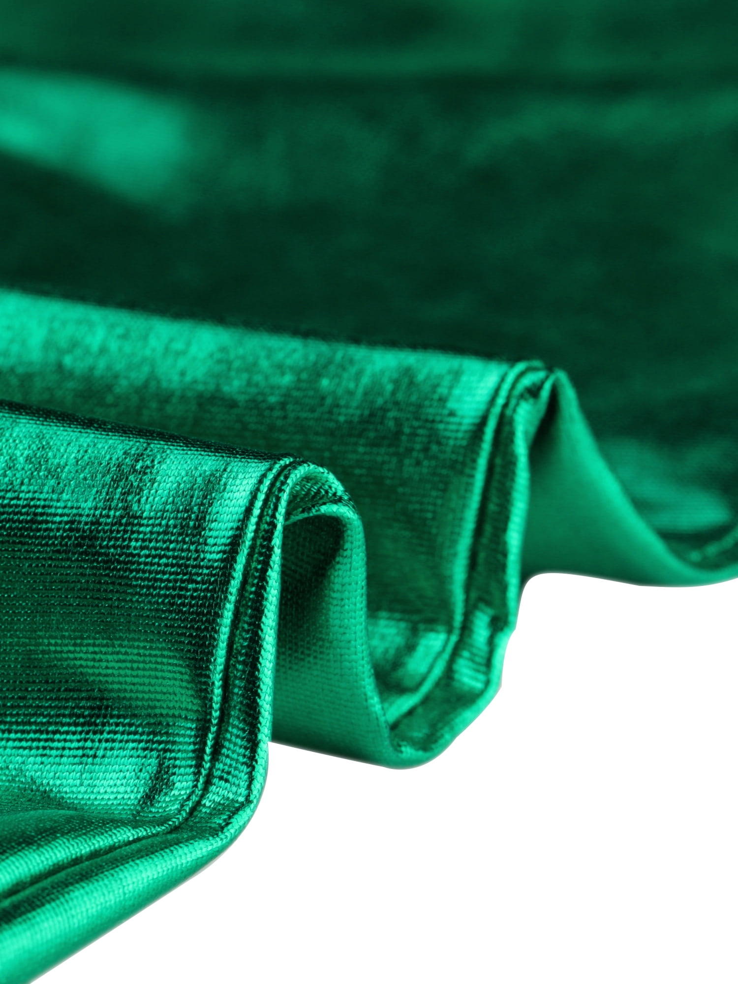 DARING DIVA Women's Sparkle Shiny High Waist Metallic Jogger Pants M Green