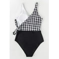 thumbnail image 4 of Women's One Piece Swimsuit Wrap Color Block Tie Side Bathing Suit, Lattice L, 4 of 5