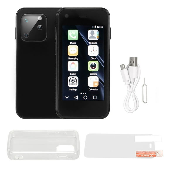 Teléfono inteligente de tamaño mini, pantalla táctil HD de 2,5 pulgadas, liviano, para uso en el trabajo, 1 GB de RAM, 8 GB de ROM, color negro