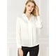 thumbnail image 2 of Camisa de Trabajo Unique Bargains Manga Larga Blusa Elegante Cuello V Mujer Blanco M, 2 of 6