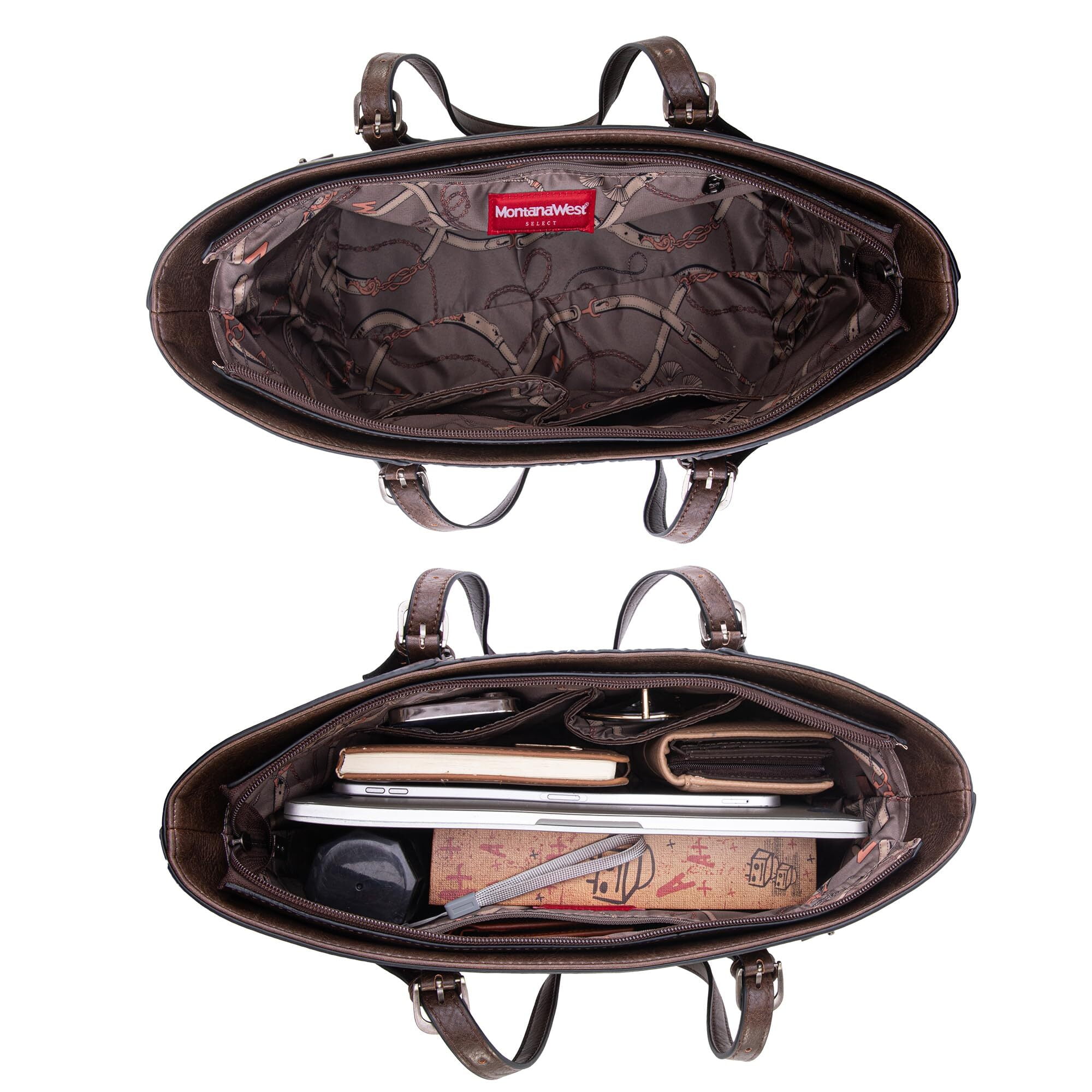 Montana West Tote Bag for Women Large Purse and Handbags Set Embossed Collection Purse 2Pcs Set