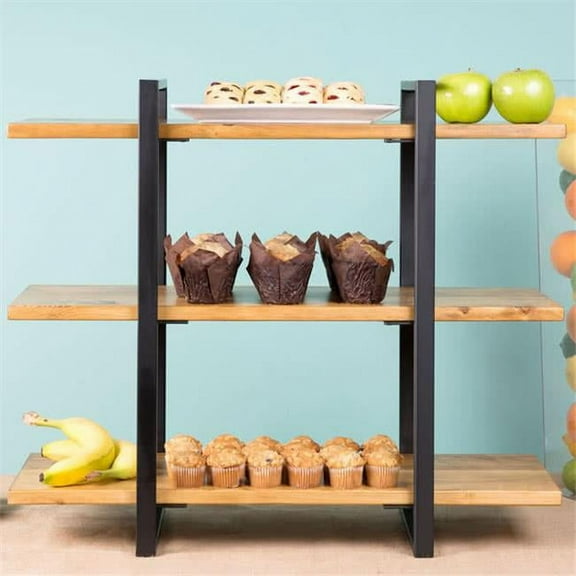 Cal Mil 1940-99 Black 3 Tier Shelf Reclaimed - Beige
