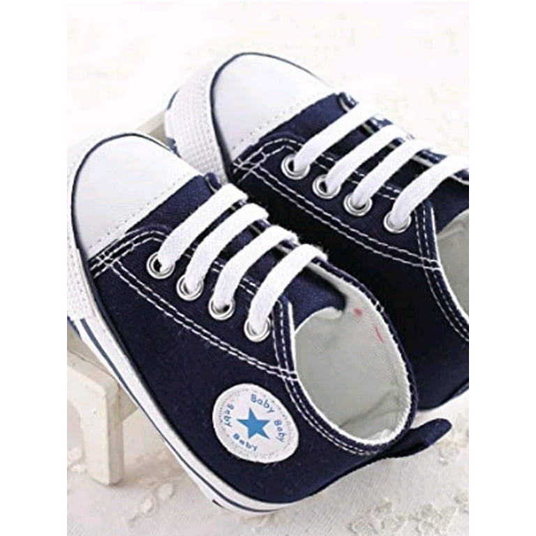 Tolk halvø farmaceut Diconna Baby Boy Girl Pre-Walker Shoes Canvas Blue 12-18 Months -  Walmart.com