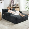 thumbnail image 5 of Chaise Lounge Chair Indoor, Oversized Boneless Sleeper Sofa Bed with 3 Pillows and Storage Pockets,Comfy Chenille Cloud Couch,Modern Deep Seat Reading Chair for Living Room, 5 of 7