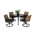 thumbnail image 2 of 5 Piece Patio Dining For 4 People, Outdoor With Stable Swivel Rocker Chairs, Steel Table Top And Machine Washable Cushions 4 , Weather Rocking Detachable, 2 of 7