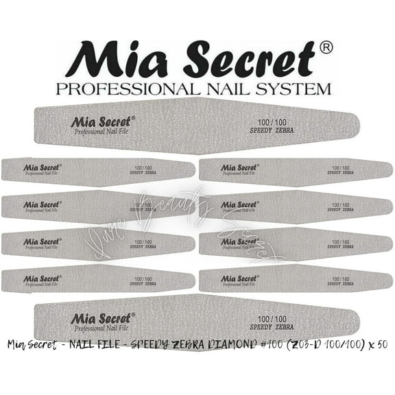 Mia Secret - NAIL FILE - SPEEDY ZEBRA DIAMOND #100 (Z03-D 100/100) x 50