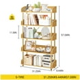 thumbnail image 3 of OUTONLIFE 5-Tier Wooden Open Bookcase - Modern Display Bookshelf with Top Edge and Solid Wood Frame for Home and Office, Storage Cabinet, Wood Color, 3 of 10