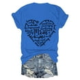 thumbnail image 5 of Dorinao Mama Shirts for Women Short Sleeve Love Letter Printed Graphic Mom Tee Tops, Blue, XL, 5 of 9