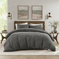 thumbnail image 2 of Premium Cotton King Bedding Sets Oversized Waffle Design Vintage Style for All Seasons, 2 of 11