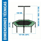 thumbnail image 3 of Trampolín Hexagonal Fitness 50″ con Barra de Agarre Reforzada Verde, 3 of 5