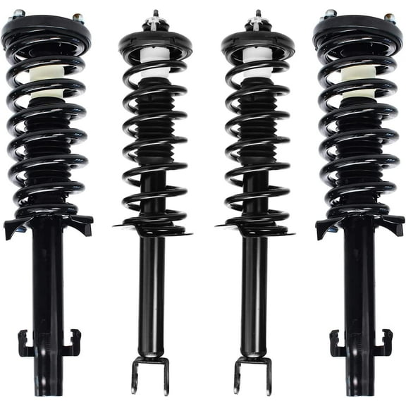 Detroit Axle - Struts for 2.4L 2008-2012 Honda Accord Sedan Coupe Complete 4 Front and Rear Struts with Coil Spring 2009 2010 2011 Replacement Quick Install Ready Struts Assembly