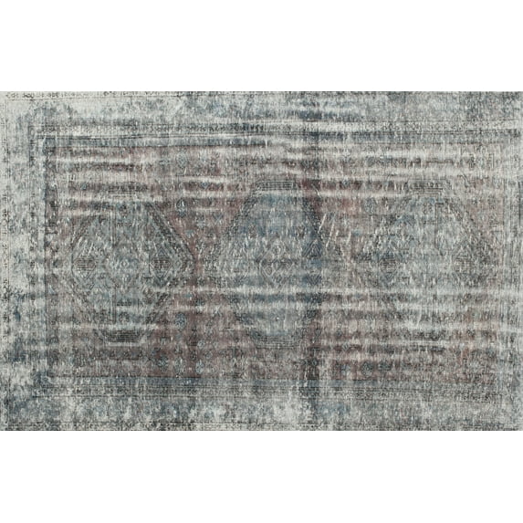 Ahgly Company Indoor Rectangle Traditional Ash Gray Persian Area Rugs, Swatch Sample