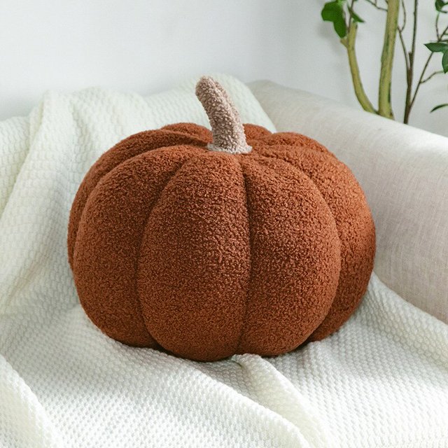 Ins Wind Simulation Pumpkin Tsendel Delimed Home Decoration Drawing Props Halloween Plush Toy Pillow Gift for GirlBrown20 Deng Xun unisex