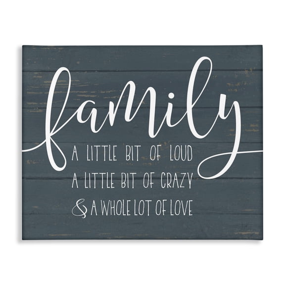Stupell Industries Rustic Lodge Family Loud Crazy Love Canvas Art, 40 x 30, by Lettered and Lined